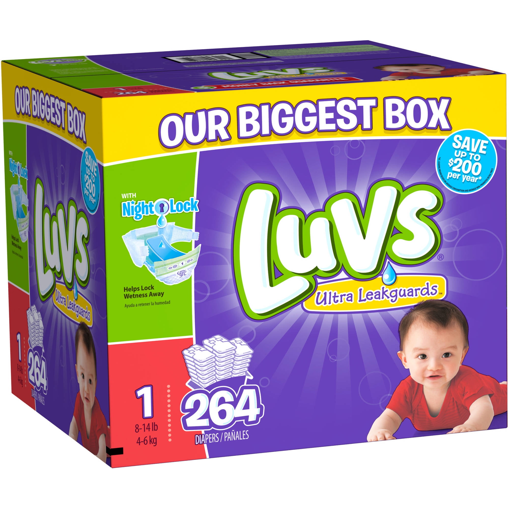 Luvs Ultra Leakguards Diapers, Size 1(Choose Diaper Count) Walmart