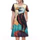 thumbnail image 1 of Easygdp Cartoon Iceberg Bald Eagle para Vestido Transpirable de Mujer, Vestido Suelto de Manga Corta con Pliegues y Bolsillos para el Verano, 1 of 6