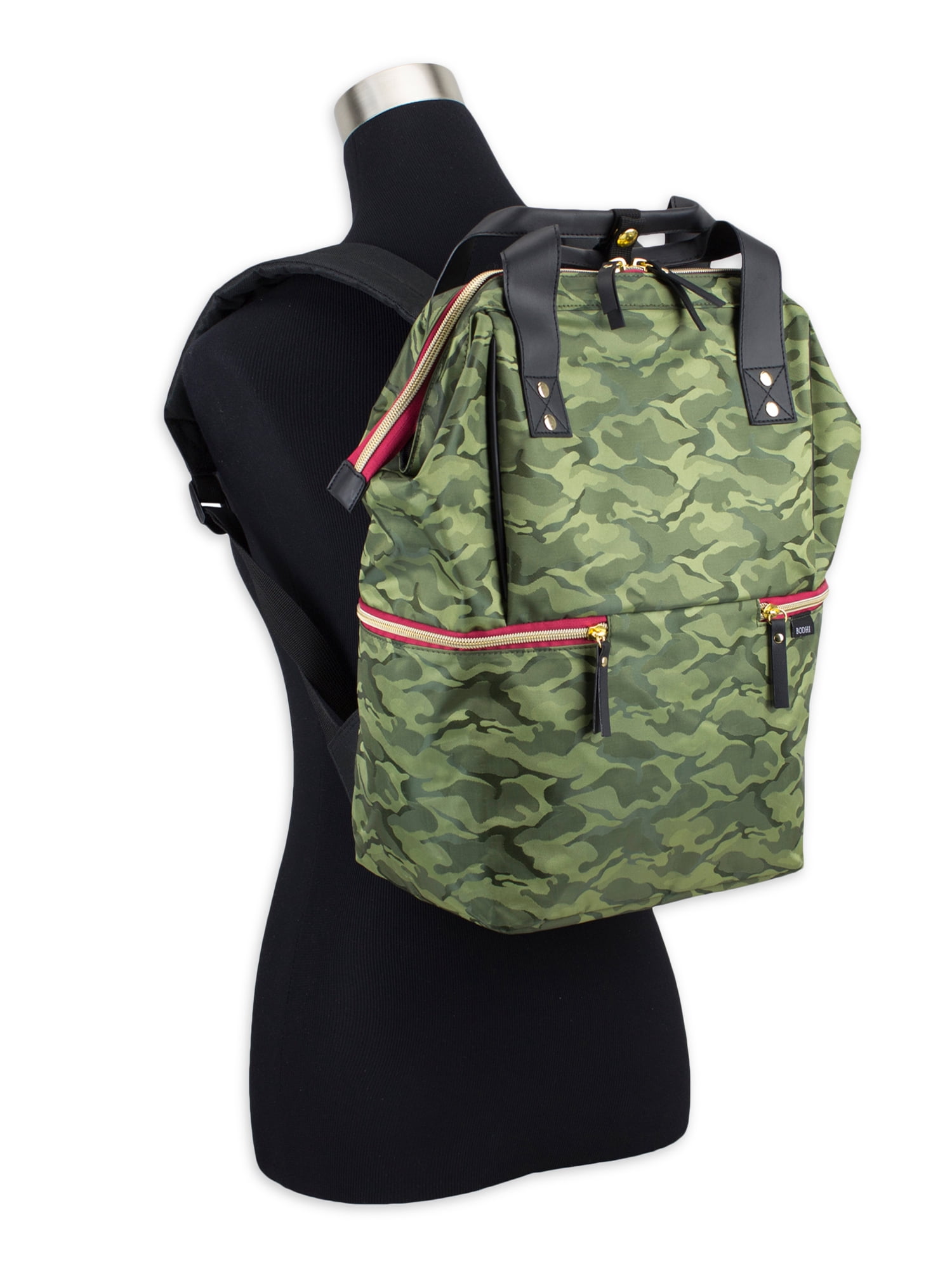 Bodhi Unisex Convertible Top Handle Backpack, Olive Camouflage