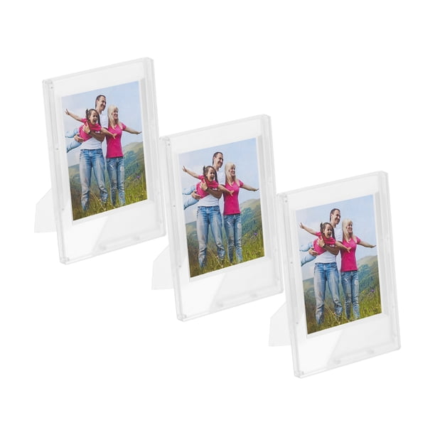 Uxcell 3 Pcs Marcos de Fotos Mini 2.4 x 3.5 Pulgadas Marco de Foto Rectangular, Claro Frosted