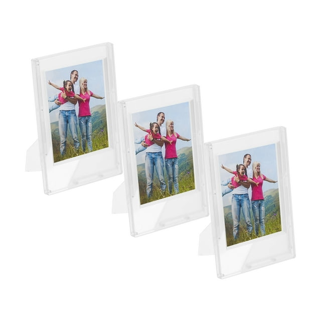 Uxcell 3 Pcs Marcos de Fotos Mini 2.4 x 3.5 Pulgadas Marco de Foto Rectangular, Claro Frosted