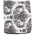 thumbnail image 4 of Bacati - Classic Damask White/Black Quilted Top 100% Cotton Percale with Polyester Batting With Pin Dots Gusset Diaper Changing Pad Cover, Pin Dots, 4 of 6