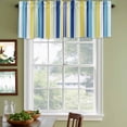thumbnail image 4 of Blue Yellow Striped Valances for Windows, Decorative Rod Pocket Window Valance Curtains, Colorful Ombre Abstract Stripes Short Curtain Drapes for Kitchen/Bathroom/Living Room, 2 Panels, 42" W x 18" L, 4 of 8