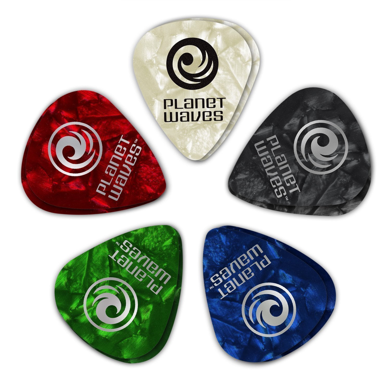 Medium Guitar Picks Suitable for Acoustic Guitar Electric Guitar Bass Ukulele 16 Pack Premium Pearl Celluloid Guitar Picks with Case Includes Thin Heavy & Extra Heavy Gauges Random Color 