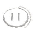 thumbnail image 3 of Conjunto de Joyería de Boda Yinane Collar y Pendientes Brillantes, 3 of 8