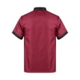 thumbnail image 2 of vastwit Unisex Chef Coat Jacket with Hat Outfit Short Sleeve Button Shirt Kitchen Work Uniform for Burgundy M, 2 of 7