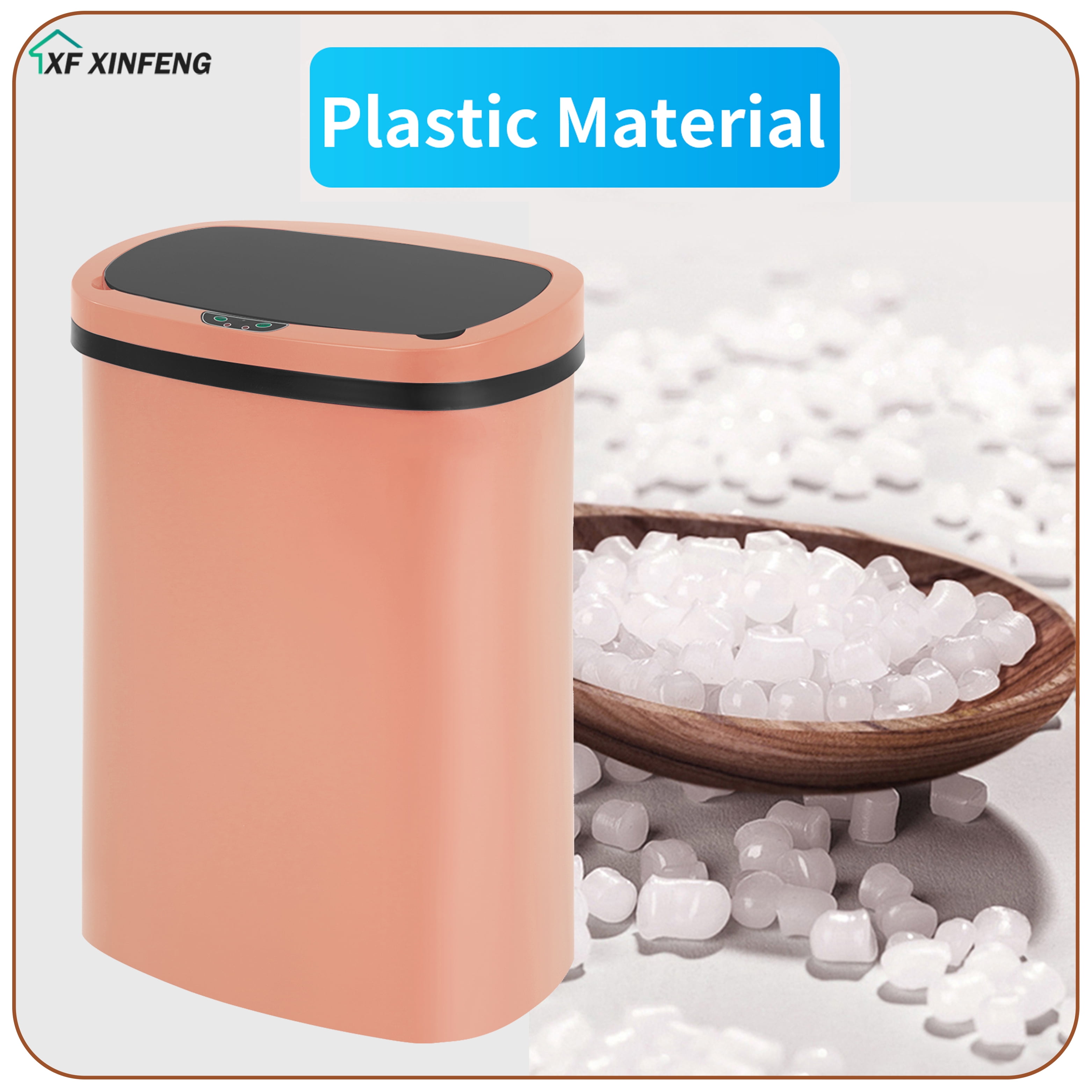 XF XINFENG 13 Gallon 49 L Dustbin Kitchen Trash Can with Lid Automatic Sensor Touch Bin, Garbage Can, Waste Bin, For Bathroom/Double Bed/Bedroom/Home/Office, Pink