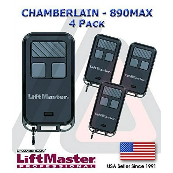 LiftMaster 890MAX, 315MHZ 4 Buttons Garage Door Universal Remote, Black 4 Pieces