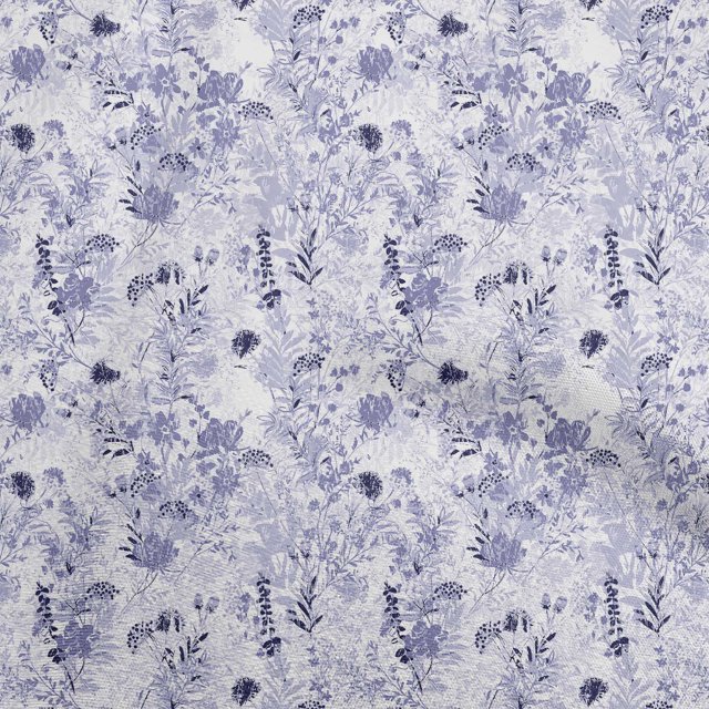 oneOone Georgette Viscose Medium Purple Fabric Floral Sewing Material Print Fabric By The Yard 42 Inch Wide