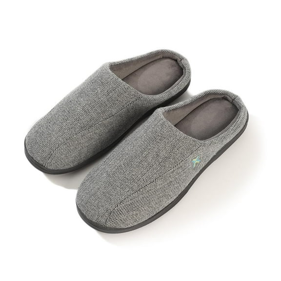 Roxoni Men's Soft Two Tone Memory Foam Indoor Outdoor Clog Slipper Shoes