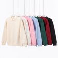 thumbnail image 2 of Autumn/Winter Heavyweight Piqué Cotton Polo Neck Sweatshirt, Loose Fit, Solid Color, Couple Style, Turn-Down Collar, Long Sleeve, 2 of 4