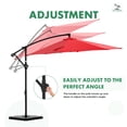 thumbnail image 5 of Gianna 10ft Offset Hanging Outdoor Patio Umbrella with Base Stand Rotate and Tilt, 8 Ribs, UV Protection for Pool Garden Backyard Market, Red, 5 of 7