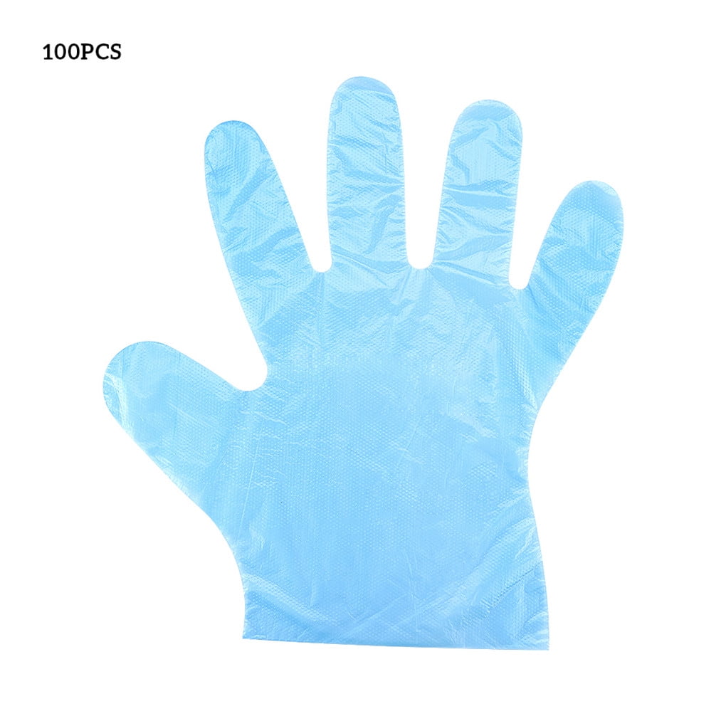 100pcs Plastic Glove Single Use PE Glove Dirt Resistant Flexible Home Accessory for Indoor