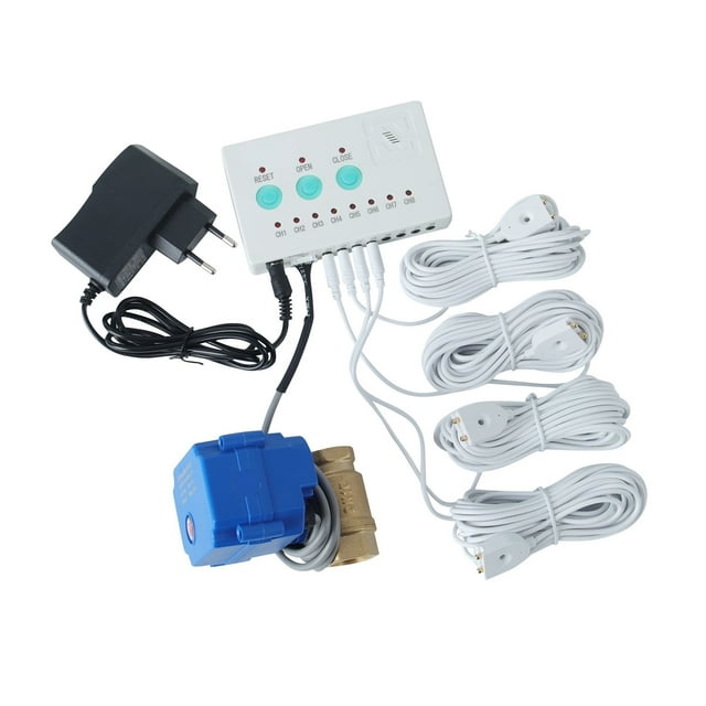 Water Level Sensor Alarm System 1/2" 3/4" 1" Brass Smart Valve 4pcs Sensitive Water Sensor ,Easy to Use