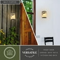 thumbnail image 4 of Douglas 1-Light 8 in. Wide Warm Bronze Indoor-Outdoor Rustic Flush Mount Wall Sconce with Metal Pinecone Cutout and Amber Flake Glass Shade, Dimmable, LED Compatible, Steel, 4 of 13
