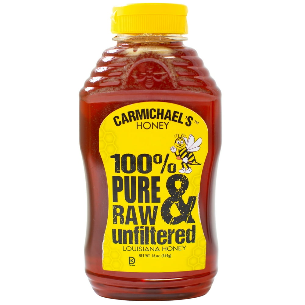 Carmichael's Honey Raw and Unfiltered 16oz Plastic Squeeze Bottle