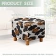 thumbnail image 3 of SCRAWLGOD Fur Pattern Cow Print Black Brown Beige Ottoman Slipcover, Folding Square Footstool Cushion with Non Slip Bottom Thick Furniture Protection Universal Fit for Most Footrest Sofa, 3 of 7