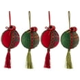 thumbnail image 3 of Northlight Jingle Bell Plaid Christmas Ball Ornaments - 2.75" - Set of 4 - Red and Green, 3 of 9