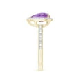 thumbnail image 3 of ANGARA Natural Prong-Set Pear-Shaped 1.2 ct Amethyst Ring with Beaded Halo in 14K Yellow Gold for Women (Size-9x6mm) | February Birthstone, Anniversary, Jewelry Gift for Women | Natural Amethyst Ring, 3 of 10