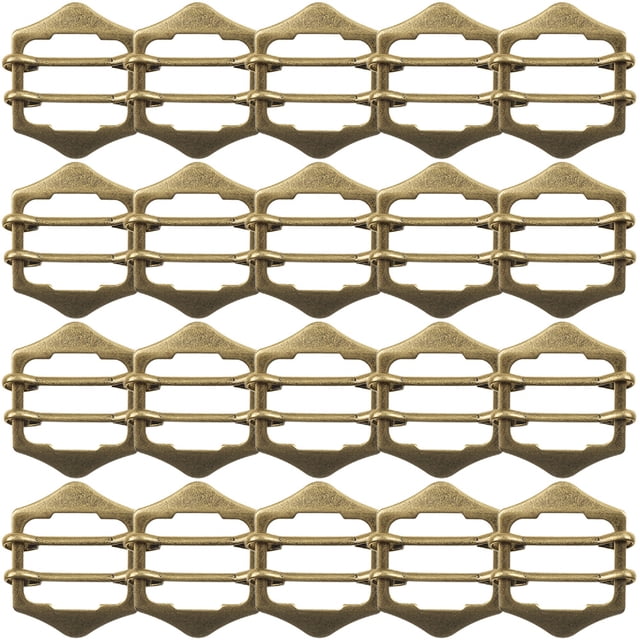 Miangastore Metal Adjustable Slide Buckle Alloy Rectangular 50Pcs 1.26X1.06X0.20in