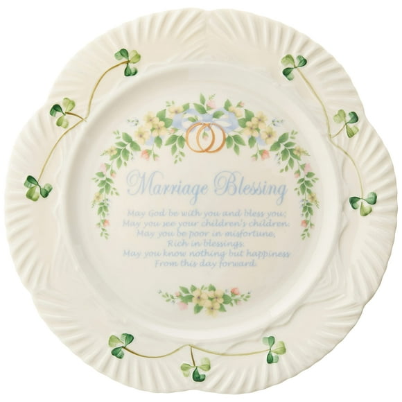 Belleek Marriage Blessing Plate, 9", White