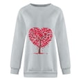 thumbnail image 5 of Qertyioot T-Shirt Graphique de la Saint-Valentin pour Femmes à Manches Longues, Imprimé Col Rond Pull Décontracté, 5 of 5