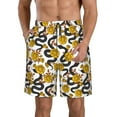 thumbnail image 2 of Uemuo Snake And Rose Pattern Men's Swim Trunks Hawaiian Beach Bathing Suit Swimsuits Beach Quick-Dry Shorts with Pockets-Large, 2 of 9