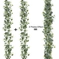 thumbnail image 2 of Nvzi Guirnalda de eucalipto con flores blancas (2 paquetes, 1,8 m, hojas de eucalipto dólar de plata, guirnalda de gypsophila, enredaderas artificiales), 2 of 5