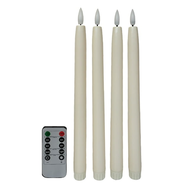 Mainstays ivoire 11 pouces Unscented LED bougies cône télécommandées, paquet de 4