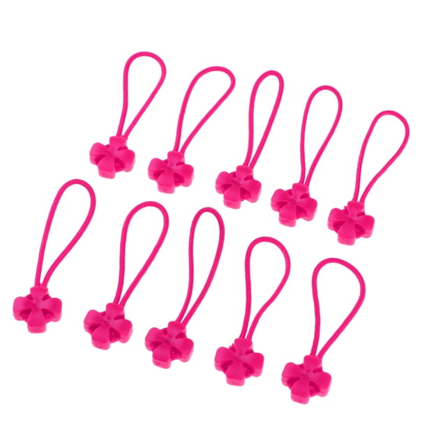 10 Piezas de Cremallera de Clip Antideslizante de Flor para Reparación de Cremallera para Chaqueta Maleta Rosado