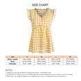 thumbnail image 4 of Grid Printed Sleeveless Shirts, V Neck Casual Style Skin Friendly Ruffle Trim Women Grid Printed Tank Top Soft Polyester  For Date Yellow XL, 4 of 5