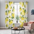 thumbnail image 6 of Kitchen Curtains 84 Inch Length 2 Panels, Yellow Lemons Grommets Window Treatment Curtain, Summer Citrus Fruits Leaves Country Vintage Thermal Curtains Drapes for Living Room/Bathroom, 6 of 9