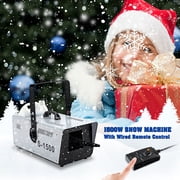 TCFUNDY 1500W Snow Machine High Output Snowflake Maker w/ Wireless Remote Stage Atmospheric Effect