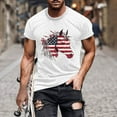 thumbnail image 2 of Yghzkop 2025 Summer Patriotic Graphic T-Shirt for Men USA Flag 4th July American Independence Day Star Stripes Print Shirt Athletic Fit Round Neck Quick-Dry Short Sleeve Top for Party Firework Show, 2 of 5