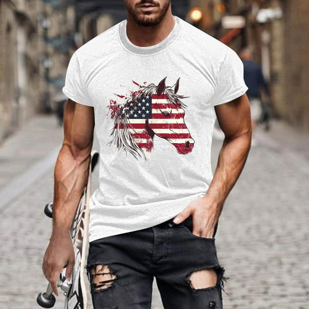 Tops para hombre, blusas y camisas de manga corta con cuello redondo para hombre, jersey informal de moda con estampado para hombre, camiseta de manga corta con cuello redondo, blusa de poliéster para
