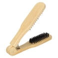 thumbnail image 4 of Cepillo alisador de pelo con pinza, resistente a altas temperaturas, de madera de doble cara, suministros para peluquería., 4 of 14