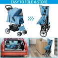 thumbnail image 5 of ZENY 4 Wheel Foldable Dog Pet Stroller - Blue, 5 of 7