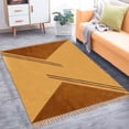 thumbnail image 2 of Casavani Handmade Brown Cotton Dhurrie Square Dining Room Carpets Home Decor Kilim 7x7 feet, 2 of 7