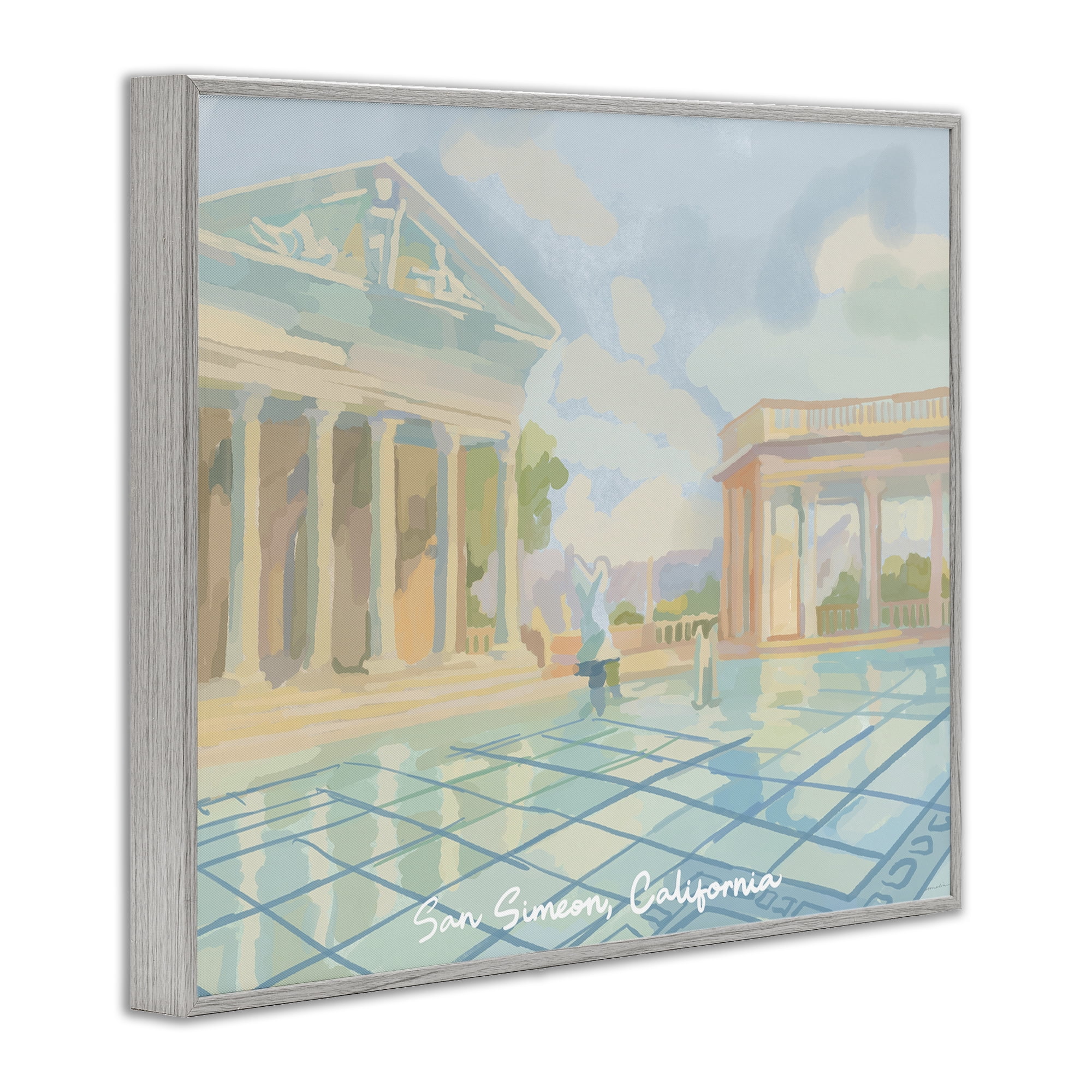 Stupell Industries San Simeon California Gray Framed Giclee Art, design by Amelia Noyes