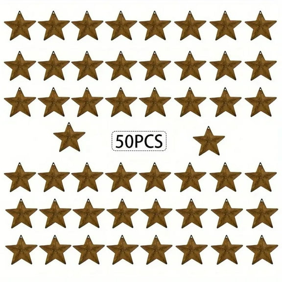 CuiLiyq Pack of 50 Rusty Tin Star Cutouts, Rusted Metal Stars for DIY Crafts, for Rustic Country Farmhouse DIY Crafts and Decorative Accents