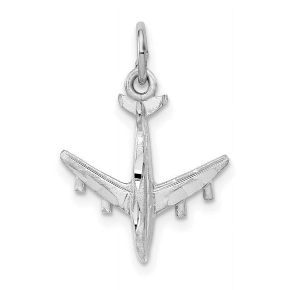 FJC Finejewelers 14k White Gold 3d Airplane Charm