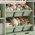 thumbnail image 6 of Hiphuta Large 4 Tier Kids Bookcase, Wood Toy Organizer of 6 Boxes & 4 Removable Drawers, Bookshelf for Kids Room Classroom, Green+Green Boxs, 6 of 7