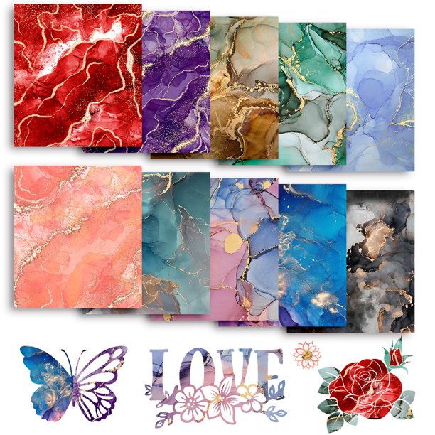 Infusible Transfer Ink Sheets 10pcs Set 12 X12 Marbling Transfer Paper Sublimation For Cricut Mug Press Silhouette Cameo Or Heat Press Machine Transfer Sheets For T Shirts Mug Bag Walmart Com