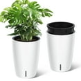 thumbnail image 2 of Yeshouse 16" Tall Planters Set of 2, Plant Pots, Self Watering Pots for Indoor Plants, Flower Pots With Built-In Drainage and Visual Water Level Design, for Patio, Porch, Living Room, or Home Office, 2 of 9