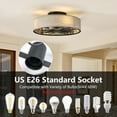 thumbnail image 4 of Bedroom Chandeliers Caged Ceiling Fans with Lights Flush Mount,Low Profile Ceiling Fan with Remote,20 Inch Farmhouse White Ceiling Fan for Bedroom,6 Speeds Reversible Silent Fandalier (Bulb Not Inclu, 4 of 10