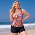 thumbnail image 2 of RELLECIGA Plus Size Womens Tankini Swimsuit Bandeau Ruched 2 Piece Bathing Suit Modest Swimwear, 2 of 9