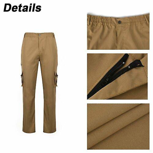 Pantalones de trabajo para hombre Combat Multi Pockets Cargo Elástico Pantalones de cintura elástica Reino Unido
