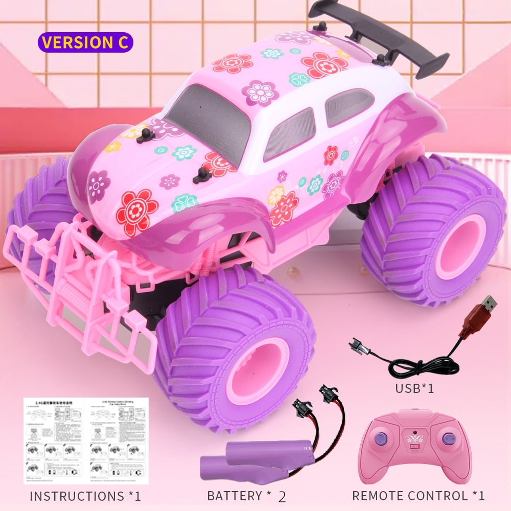 Remote Control Car,1:16 Purple RC Cars, 2.4GHz with LED Lights,30 Mins Play with 2Rechargeable Batteries,RC Truck Toys for Kids
