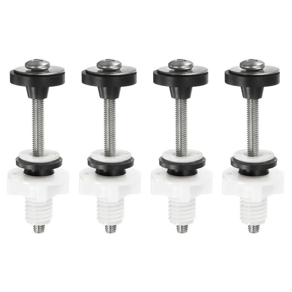 Unique Bargains 4Pack Tank to Bowl Gasket Kit, Toilet Tank Bolts with Nuts, Rubber Washers Gaskets for Bathroom Toilet Repair Screw
