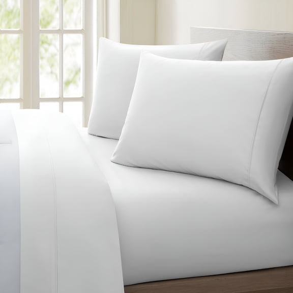 AUQ 1200 Thread Count 100% Egyptian Cotton Solid Sheet Set (Queen,White)